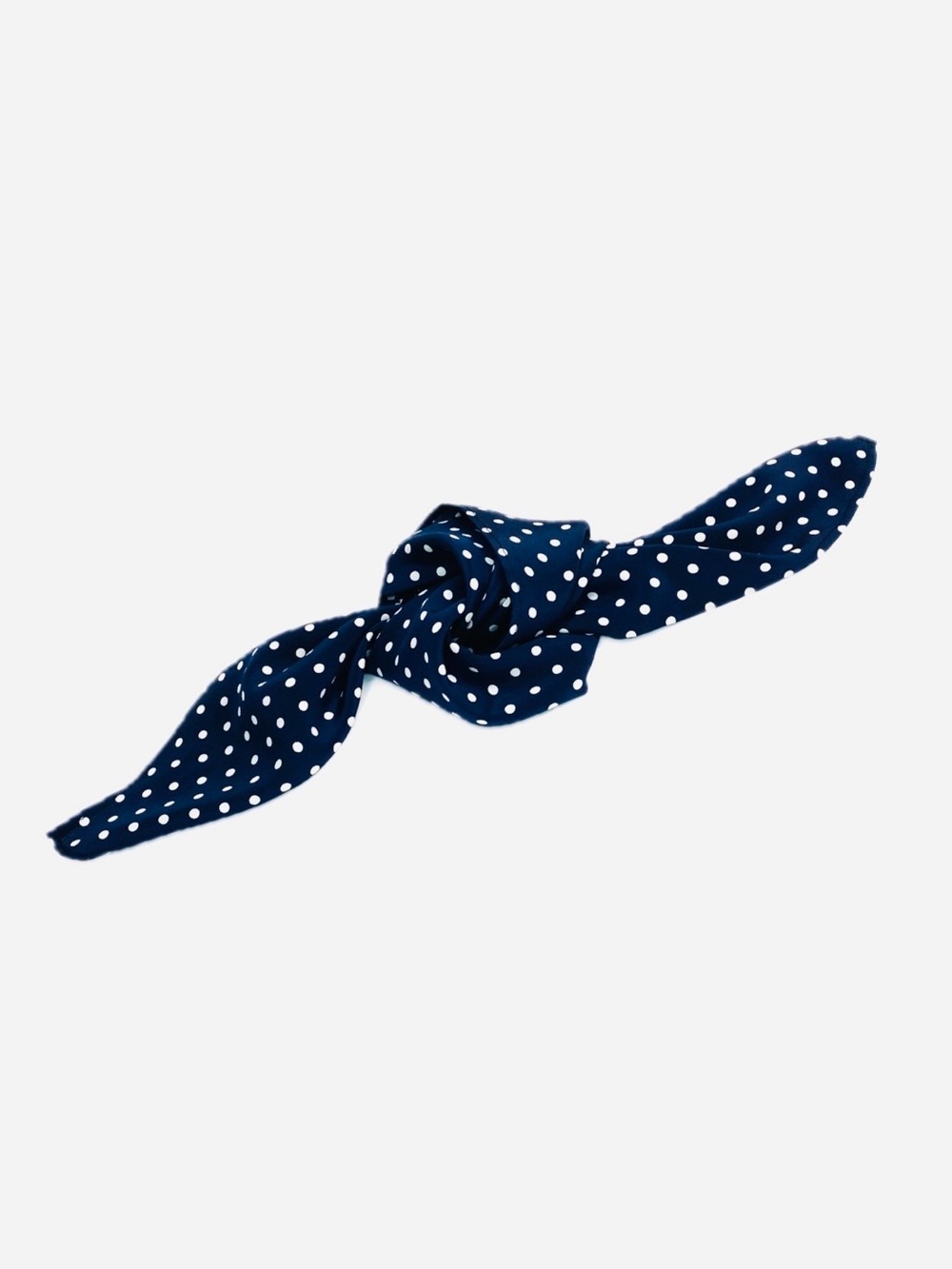 NWT SILKLETTE Classic Navy/White Polkadot 100% Fine Silk Kerchief
